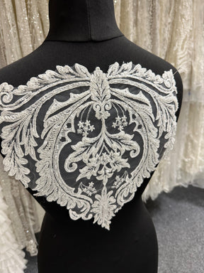 Ivory Beaded Lace Applique - Zarf