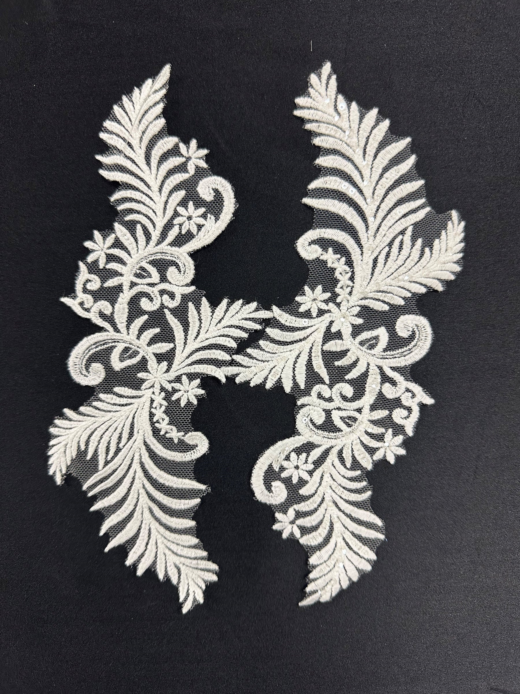 Ivory Embroidered Lace Appliques - Arron