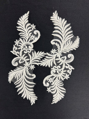 Ivory Embroidered Lace Appliques - Arron