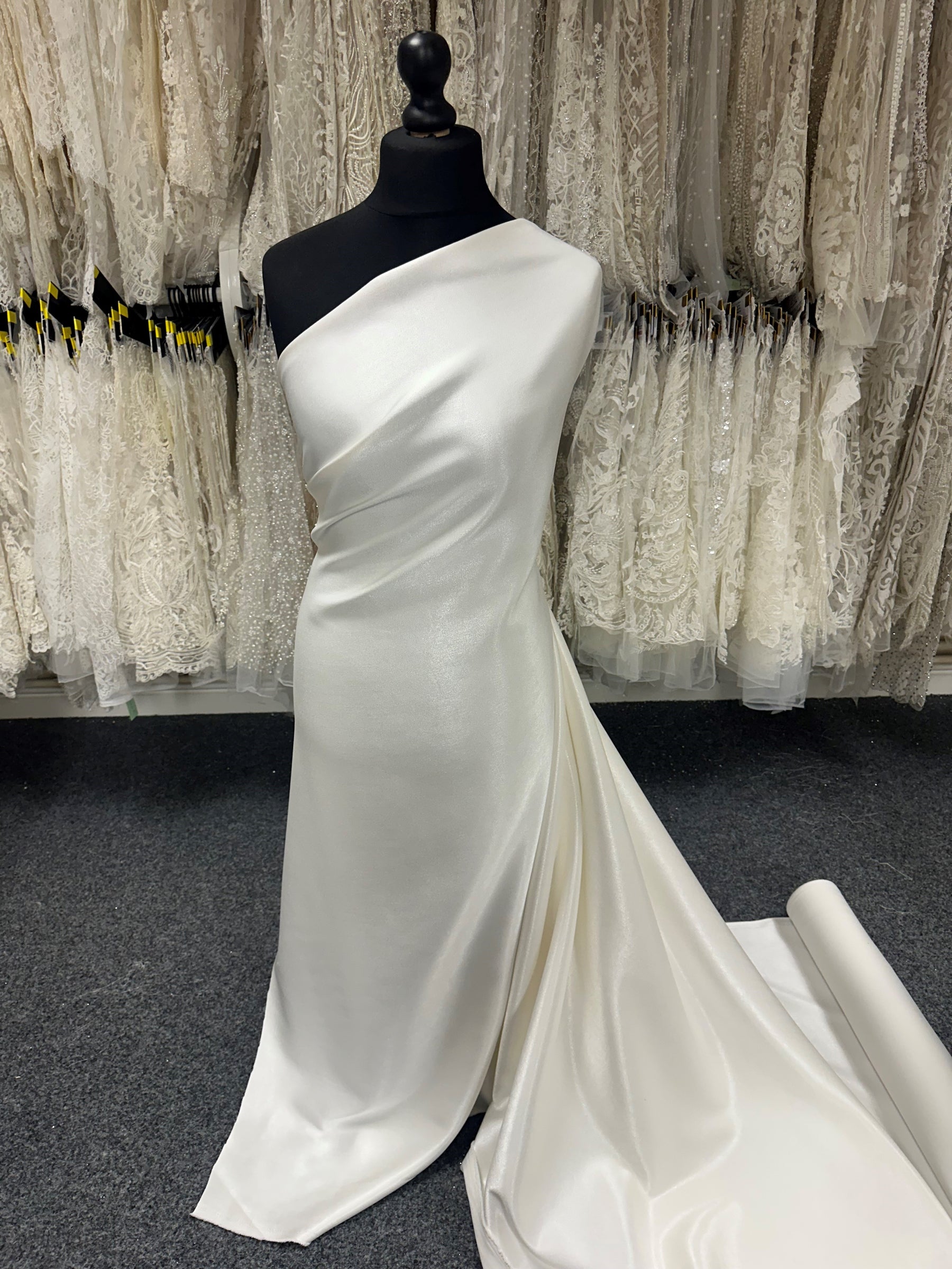 polyester wedding dress Ivory Polyester Heavy Weight Satin