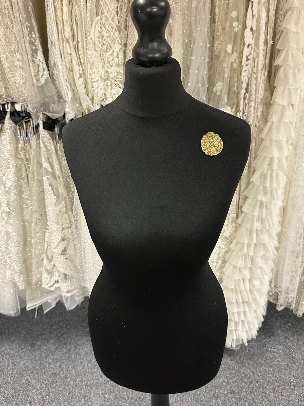 Gold Irridescent Lace Applique - Alarm