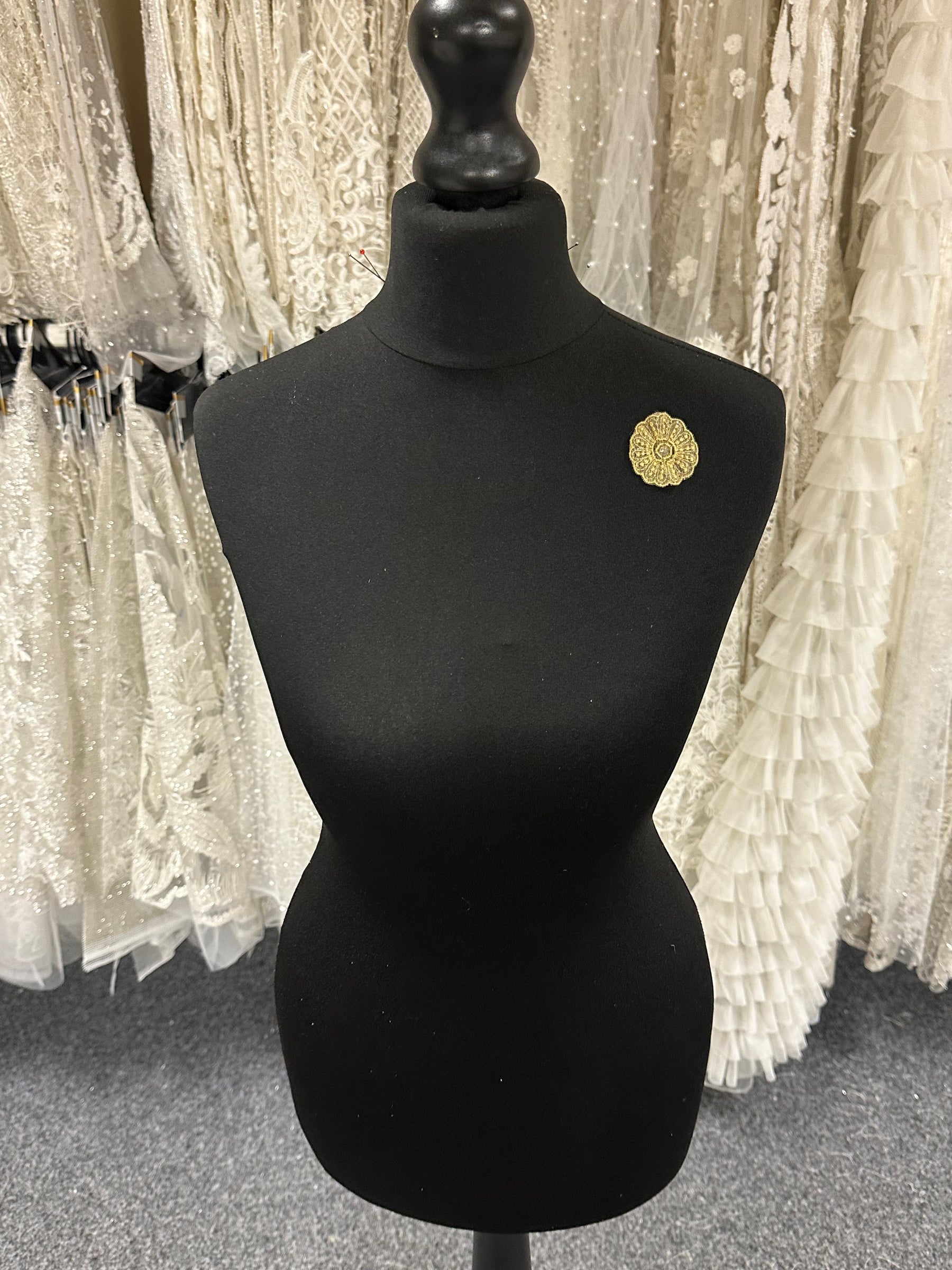 Gold Irridescent Lace Applique - Alarm