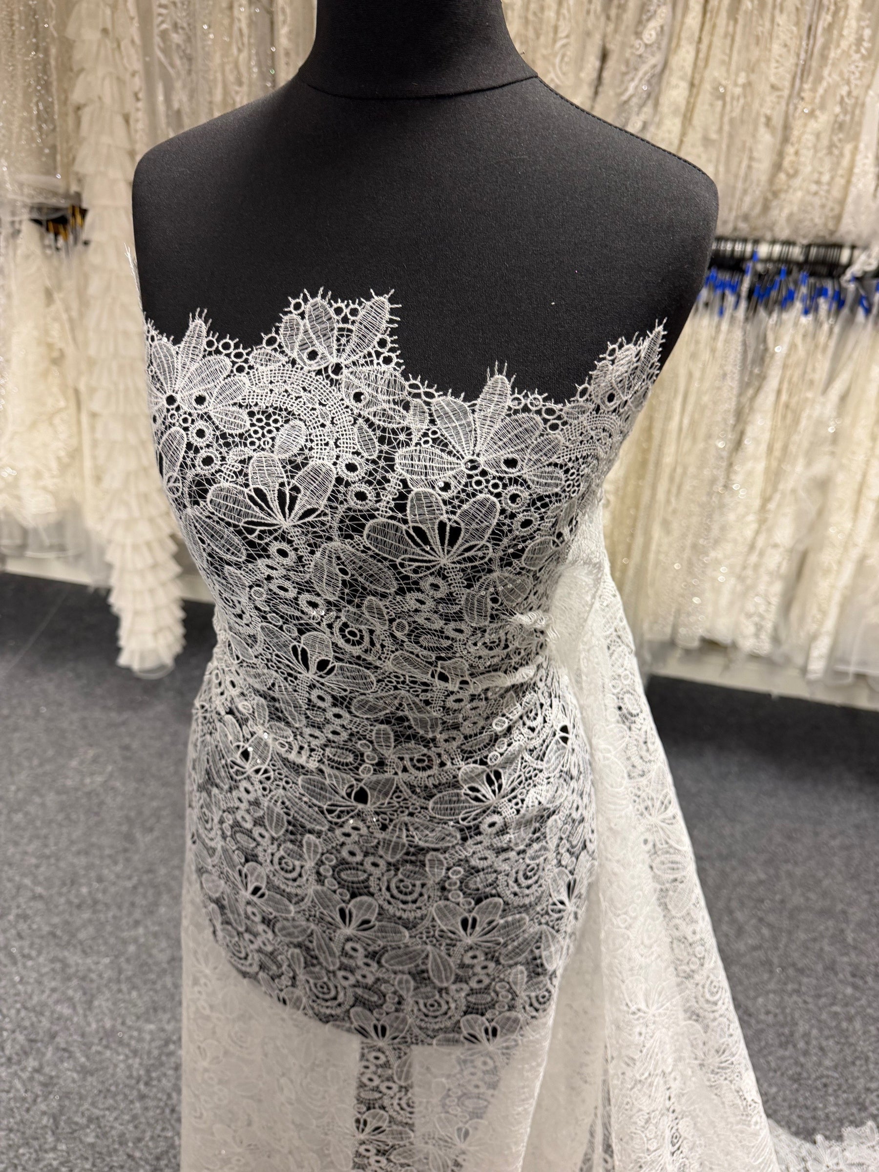 Ivory Sequin Bridal Lace - EB3050