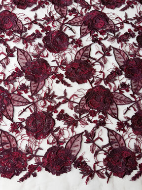 Wine Embroidered Sequin Lace – EB3059