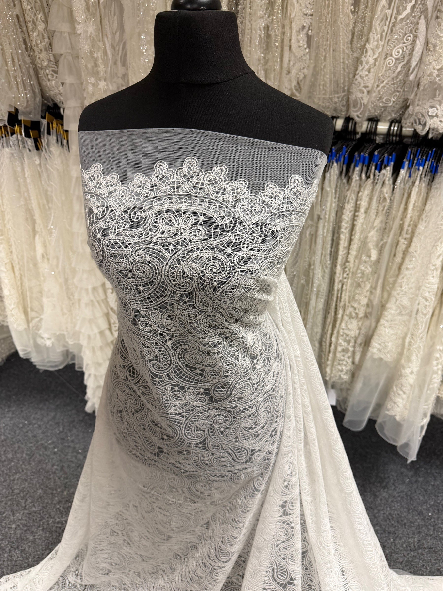 Ivory Embroidered Tulle - EB5017