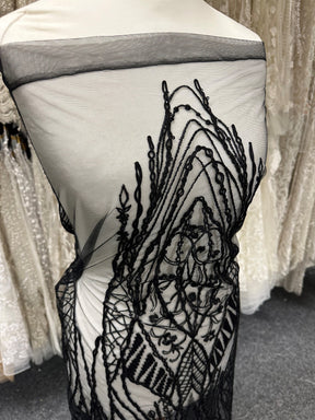 Black Embroidered Lace - Hortense