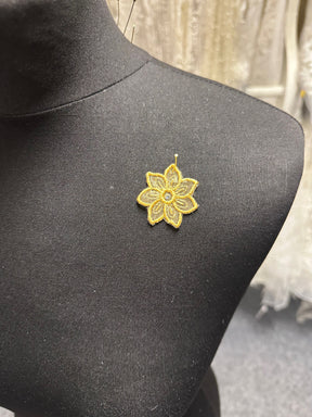 Gold Irridescent Lace Applique - AP 34295 (CF)