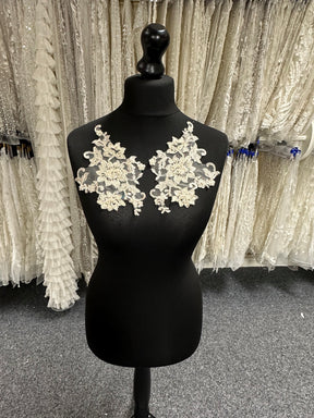Cappuccino Beaded and Corded Lace Appliques - Zara (CF)