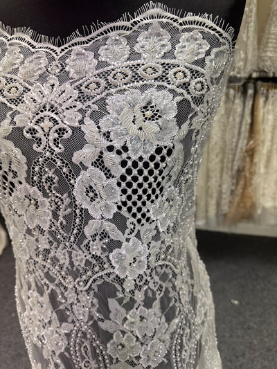 Ivory Hand Beaded Raschel Lace Severiano main image 0
