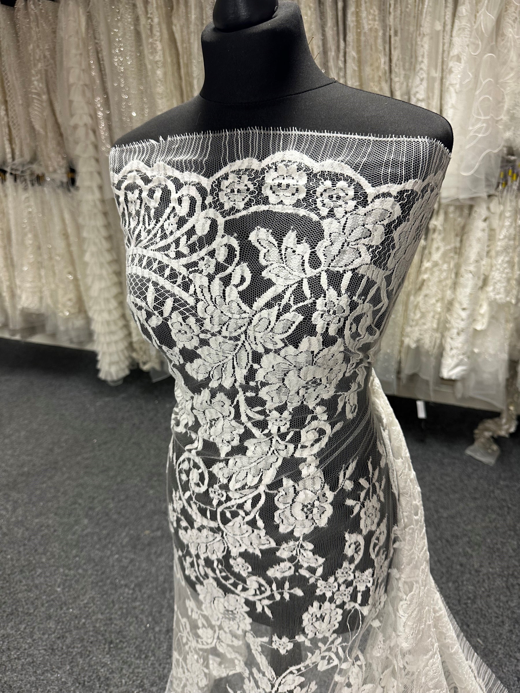 Ivory Organic Chantilly Lace - Nola