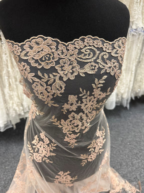 Nude Unbeaded Corded Lace - Nightfall