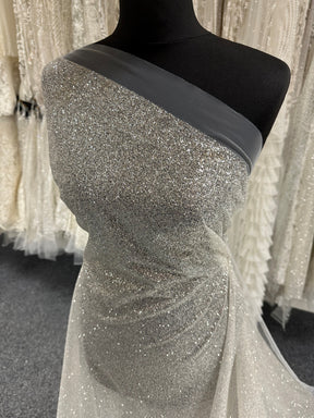 Silver Glitter Fabric - Battenberg
