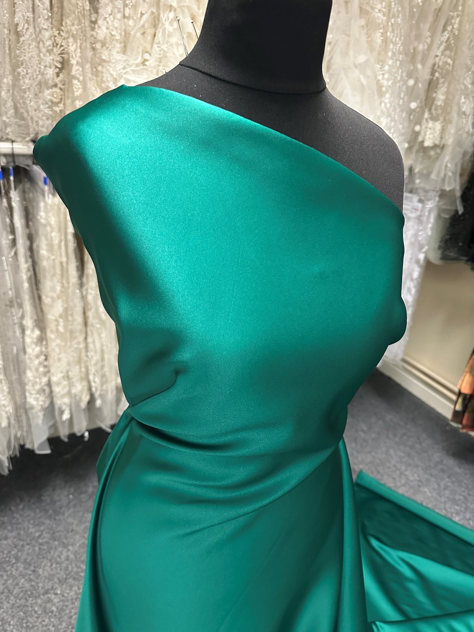 Jade Green Polyester Duchess Satin - Contessa Jade Green Polyester Duchess Satin - Contessa