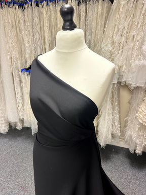 Black Polyester Satin Backed Dupion - Clarity