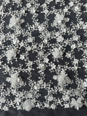 Ivory 3D Embroidered Lace - Savinder