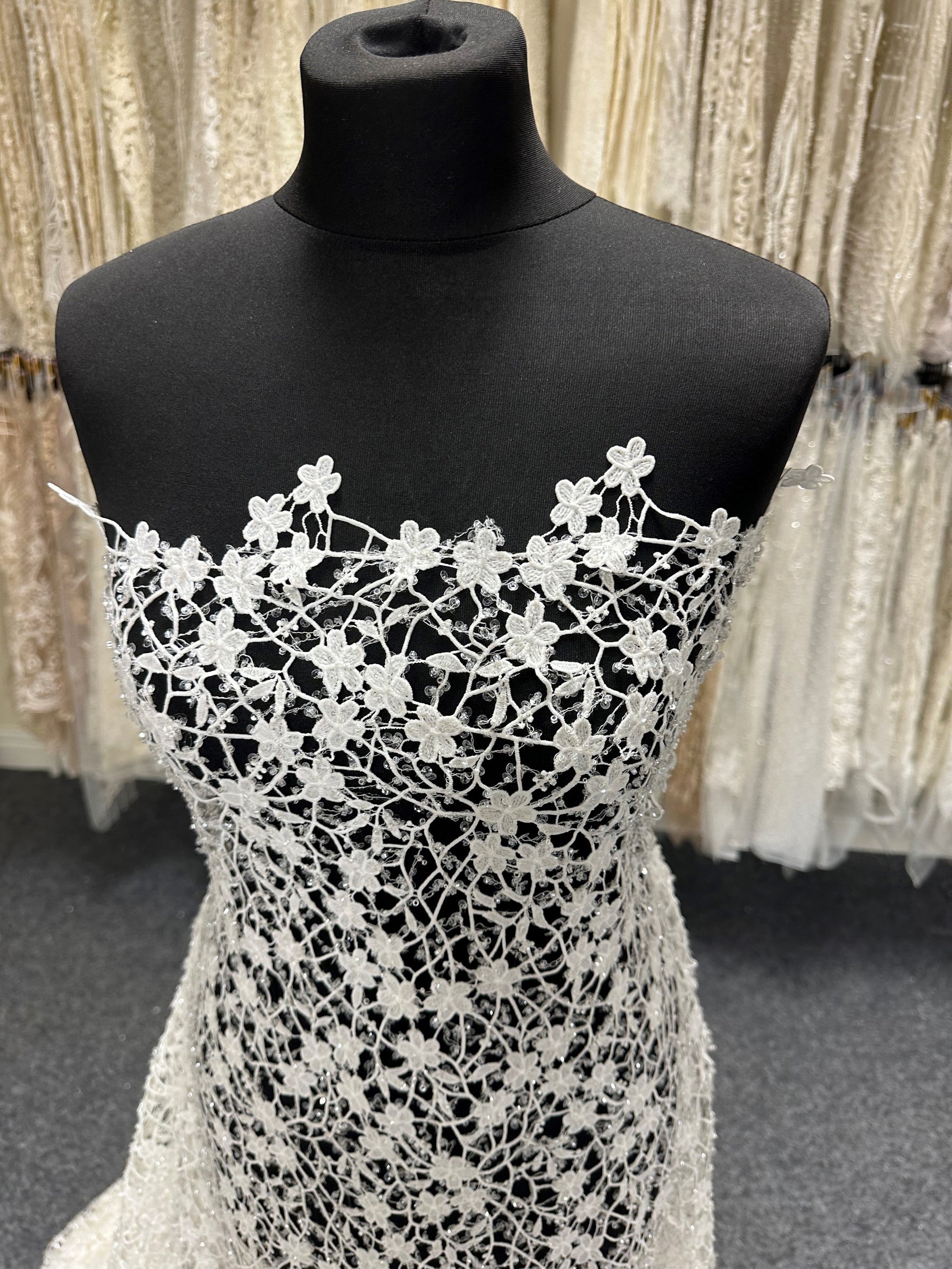 Ivory Beaded Guipure Lace - Minuet Ivory Beaded Guipure Lace - Minuet