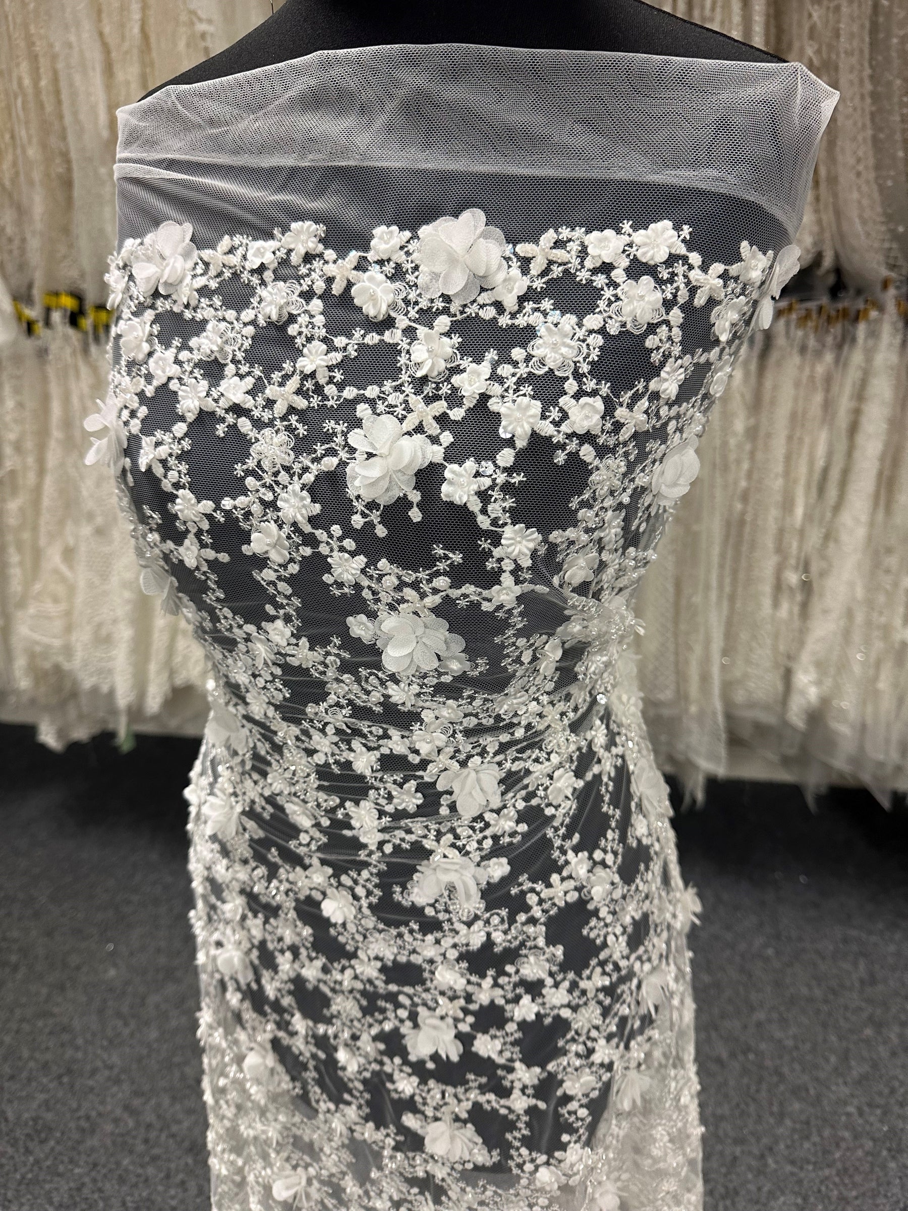 Ivory 3D Embroidered Lace - Sarah (CF)