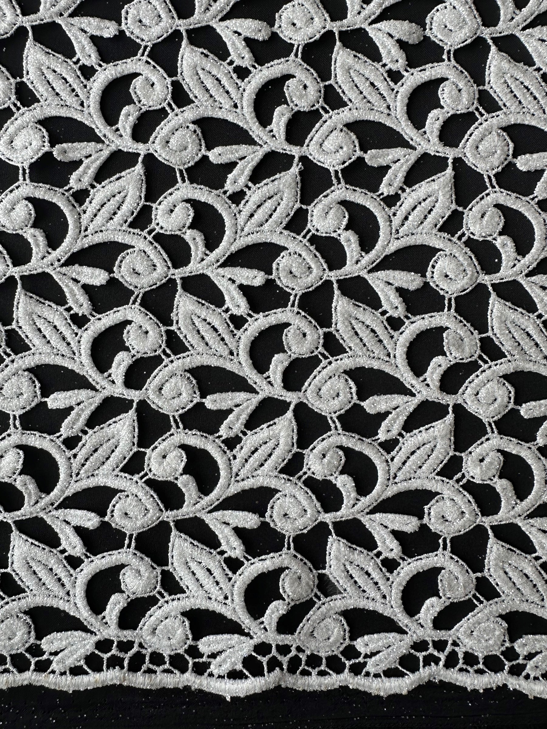 Ivory Glitter Guipure Lace - Isla (CF)