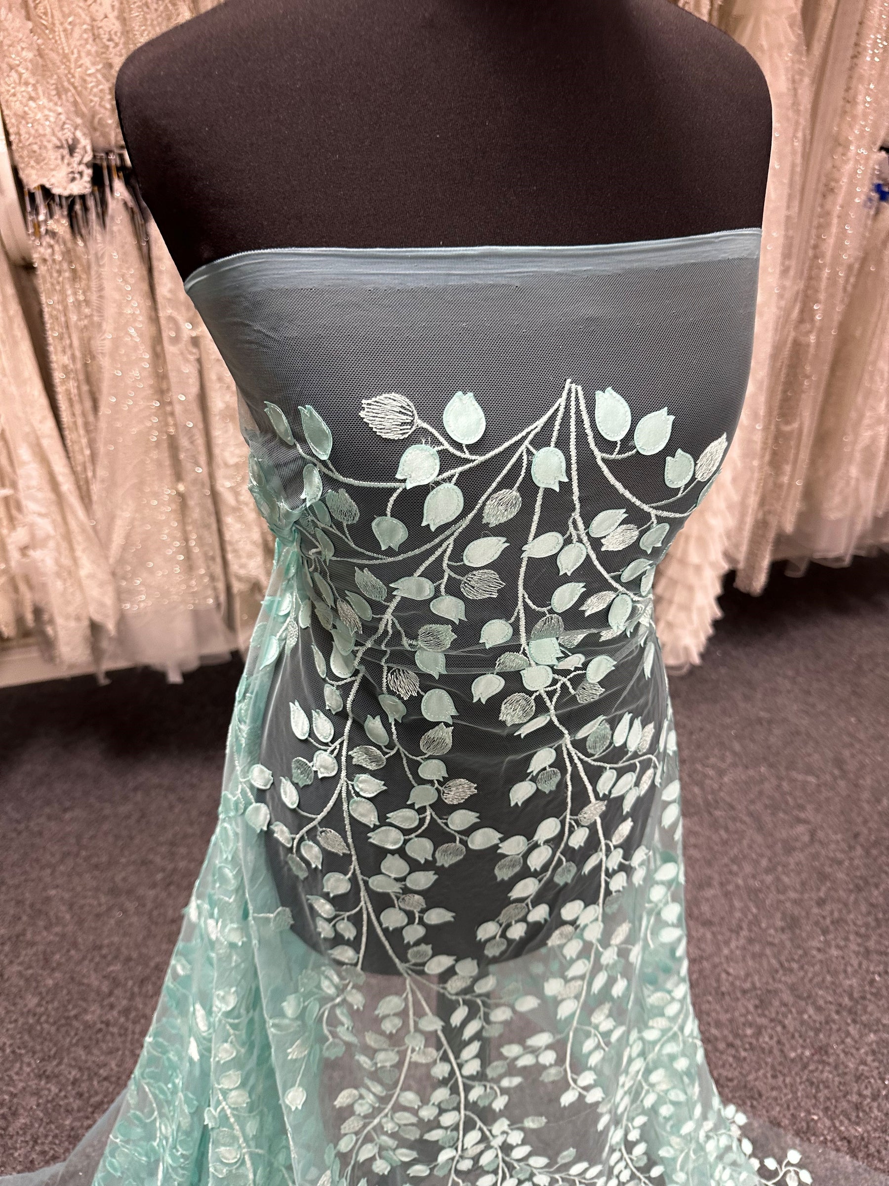 Aqua 3D Embroidered Lace - EB5034