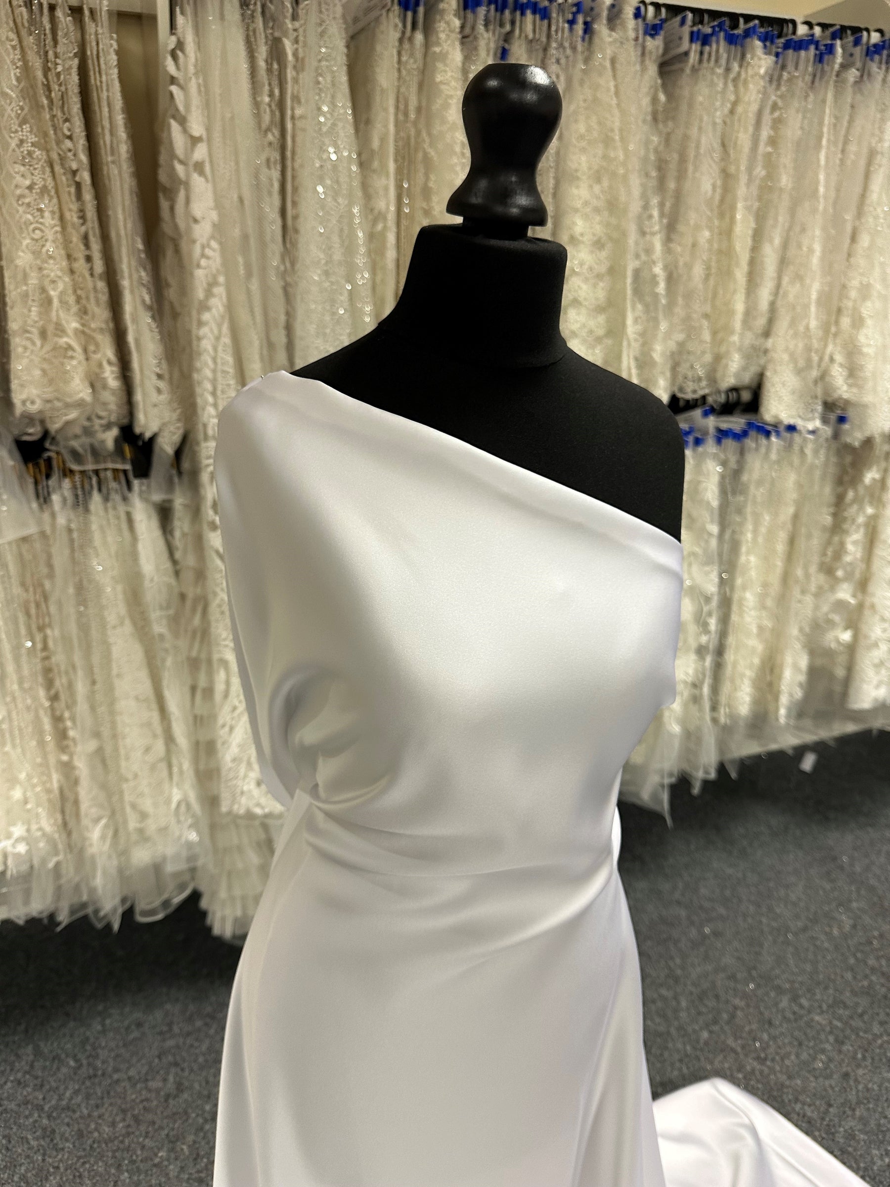 White Polyester Duchess Satin - Supreme