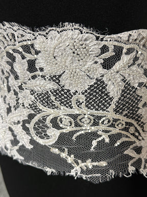 White Beaded Lace Trim - Annalisa
