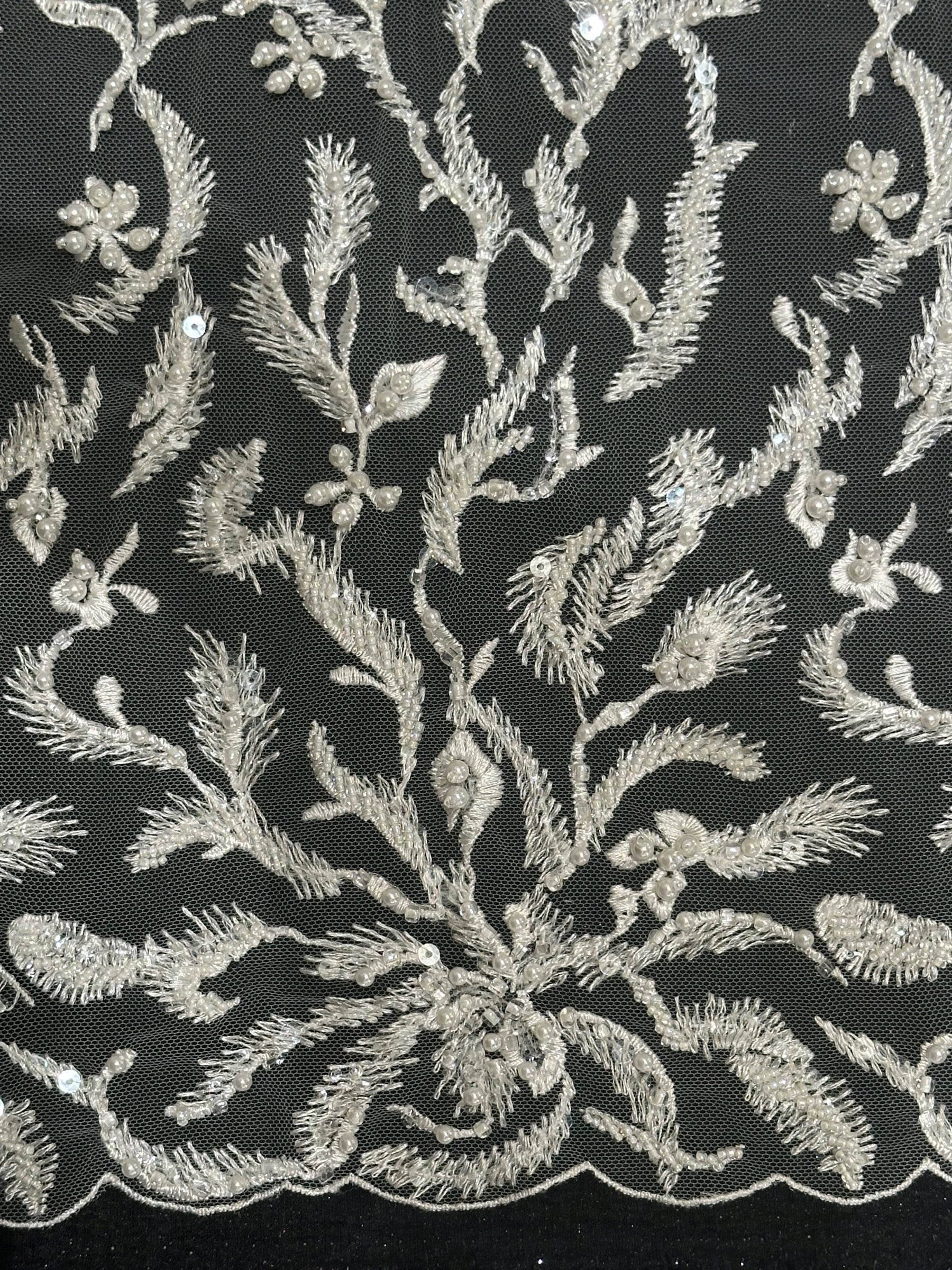 Ivory Graduated Flower Lace - Paula (CF)