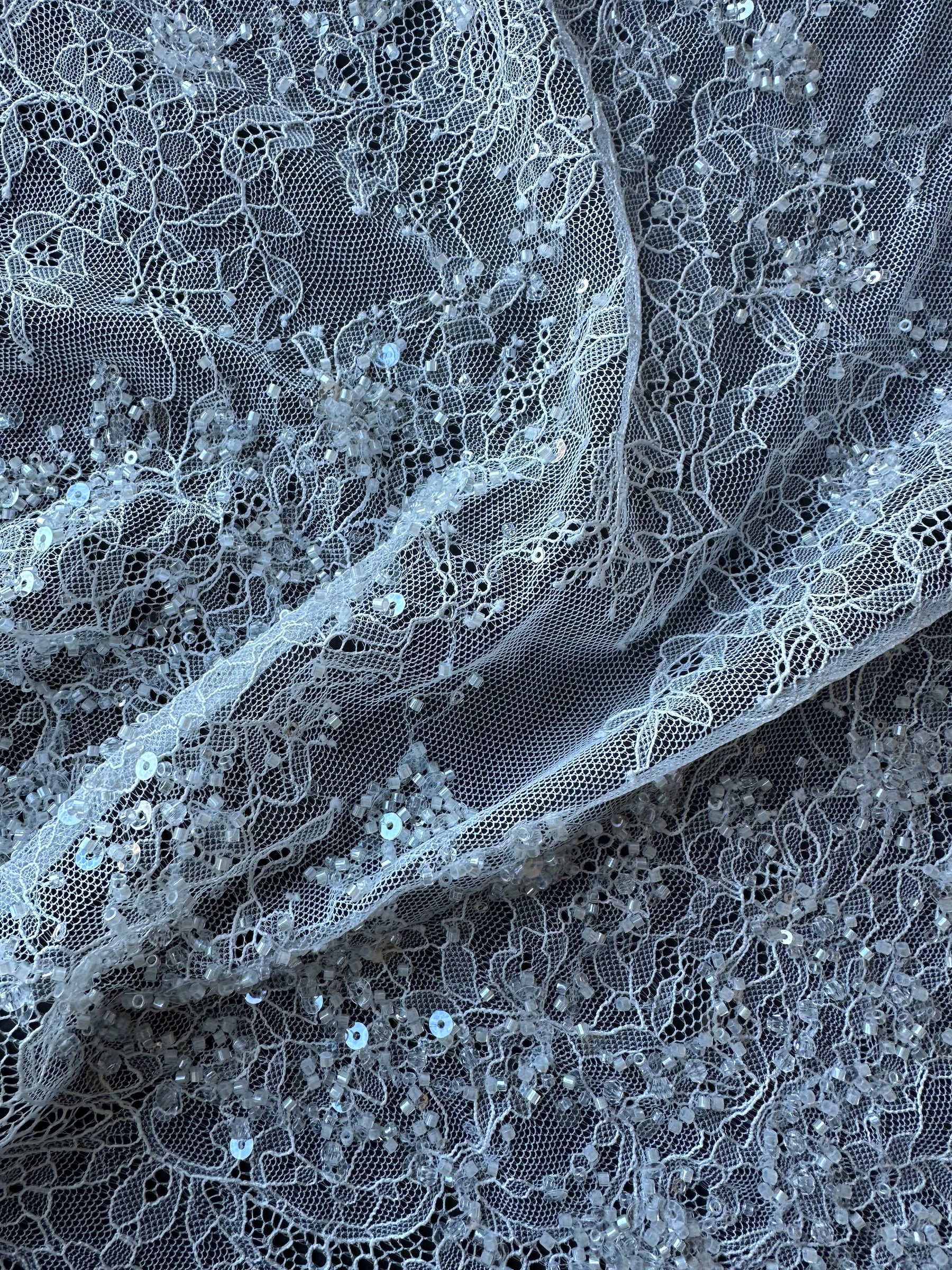 Ivory Corded and Sequin Lace - Fronnie