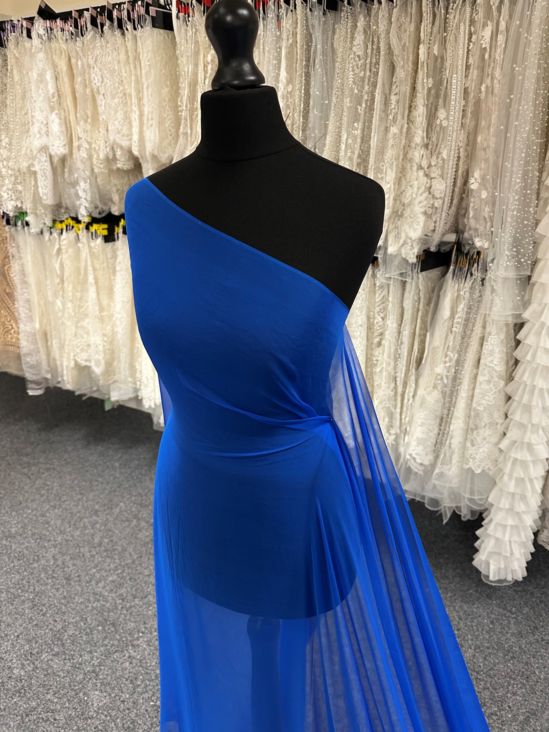 Royal Blue Silk Chiffon - Tempest Royal Blue Silk Chiffon - Tempest