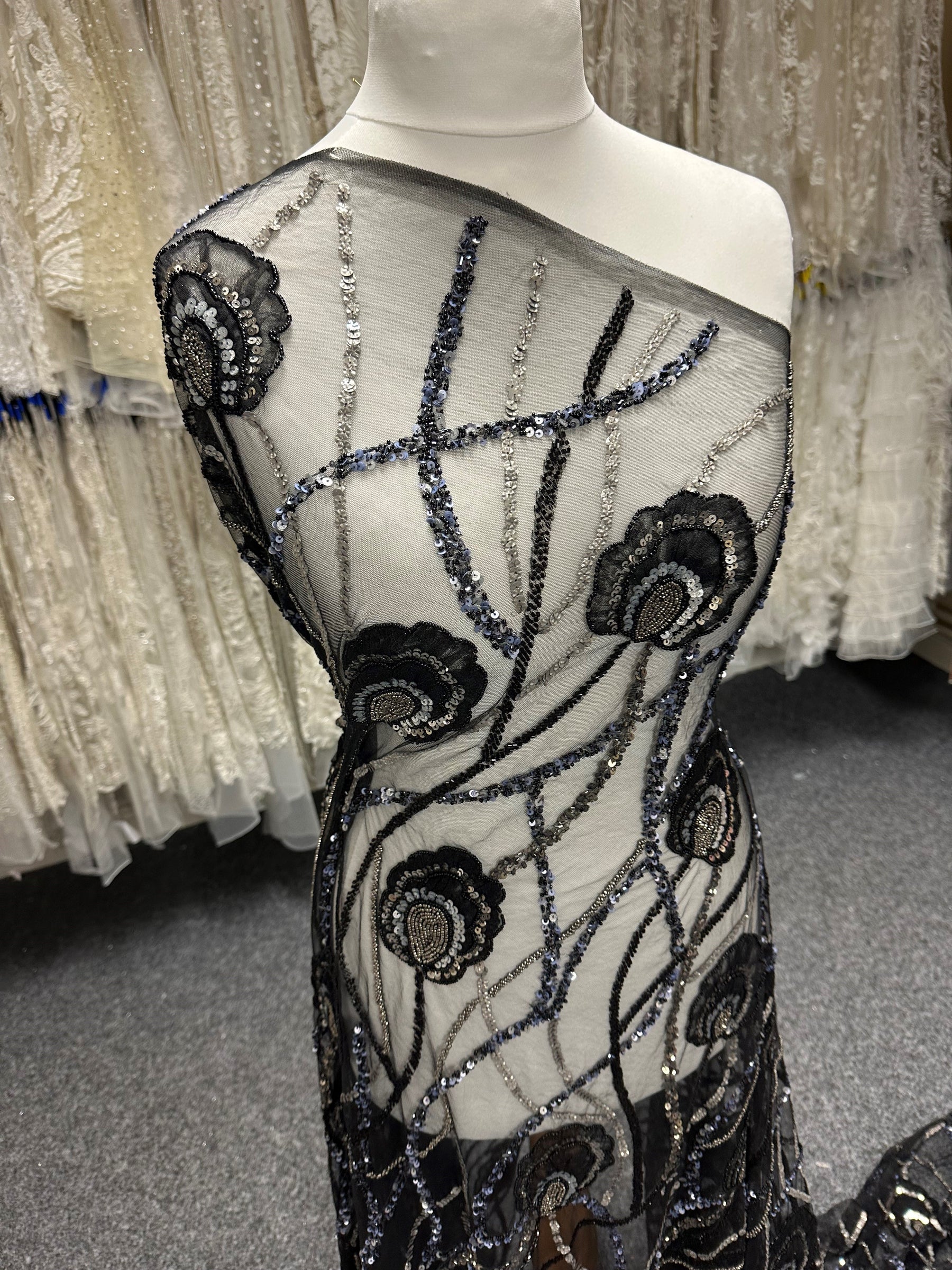 Black Beaded Lace - Betty