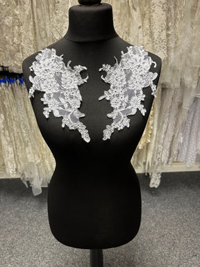 White Corded Lace Appliques - Eloise