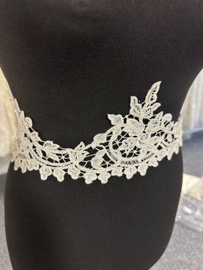 Ivory Beaded Guipure Lace Trim - Martina