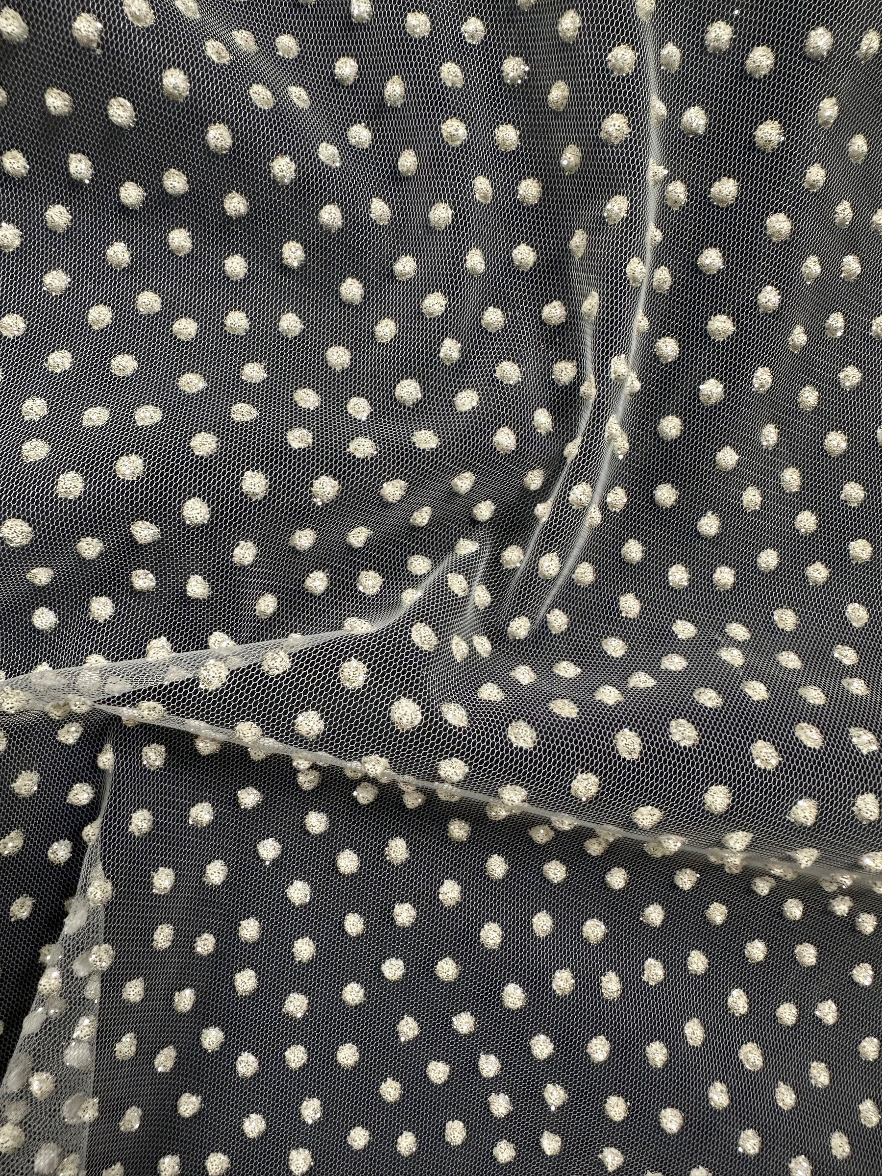 Ivory Glitter Lace - India