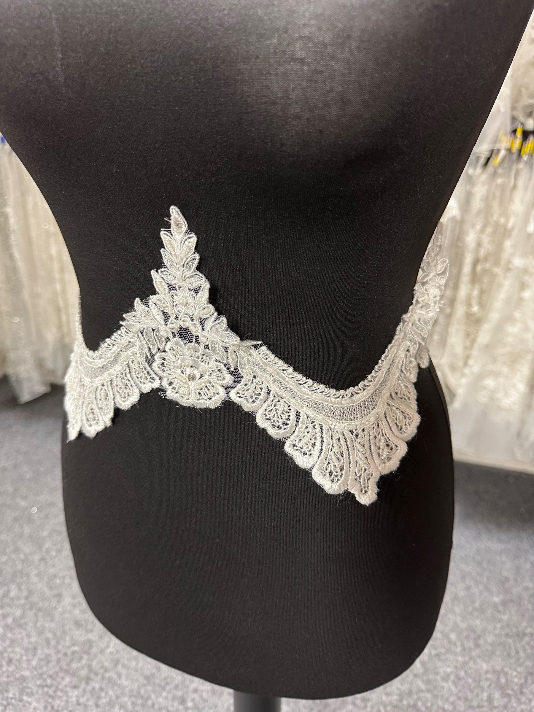 Ivory Embroidered Lace Trim - TR 115 (CF)