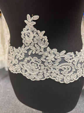 Ivory Corded Lace Trim - Niagara