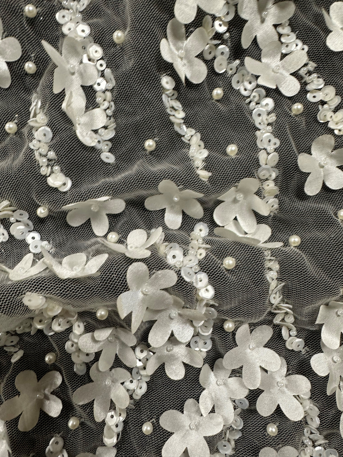 Ivory Beaded Laser Lace - Larisa (CF)