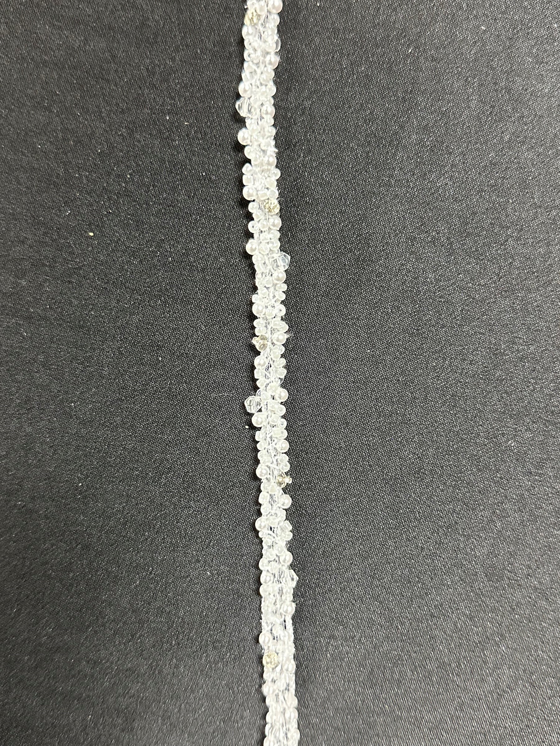 White Beaded Lace Trim - Ricarda T572