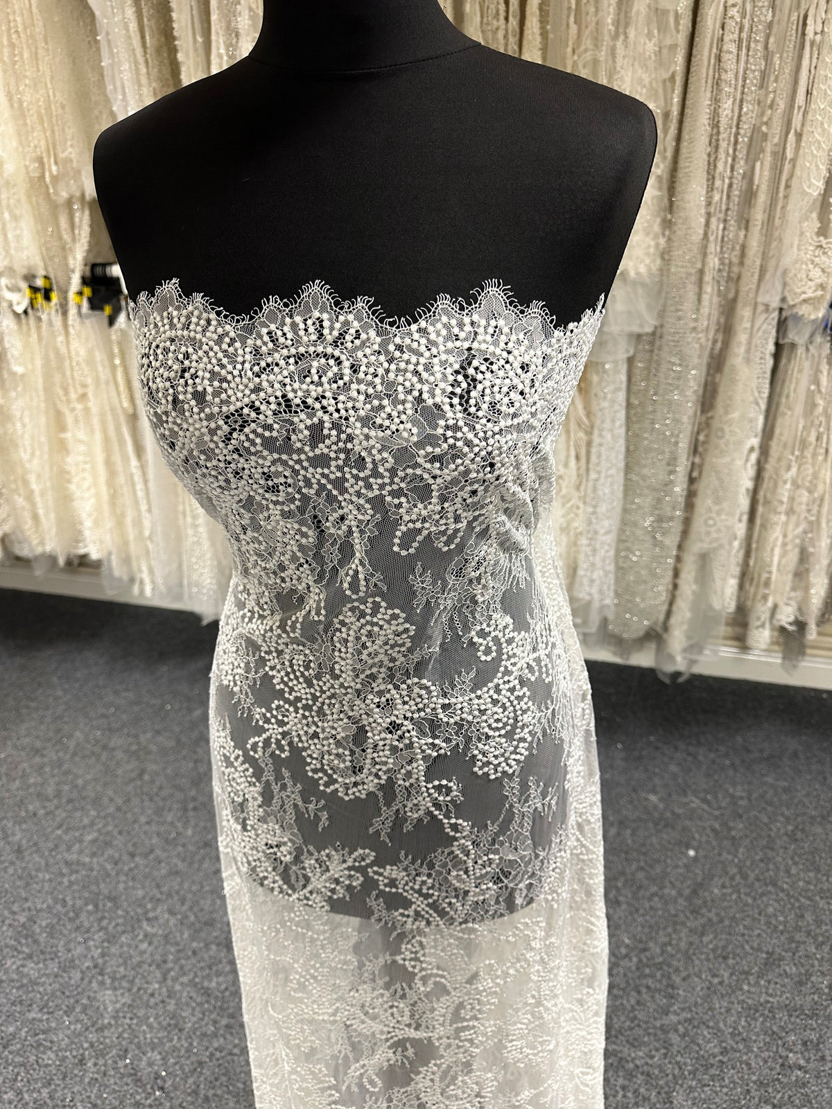 Ivory Embroidered Lace -  Potentia