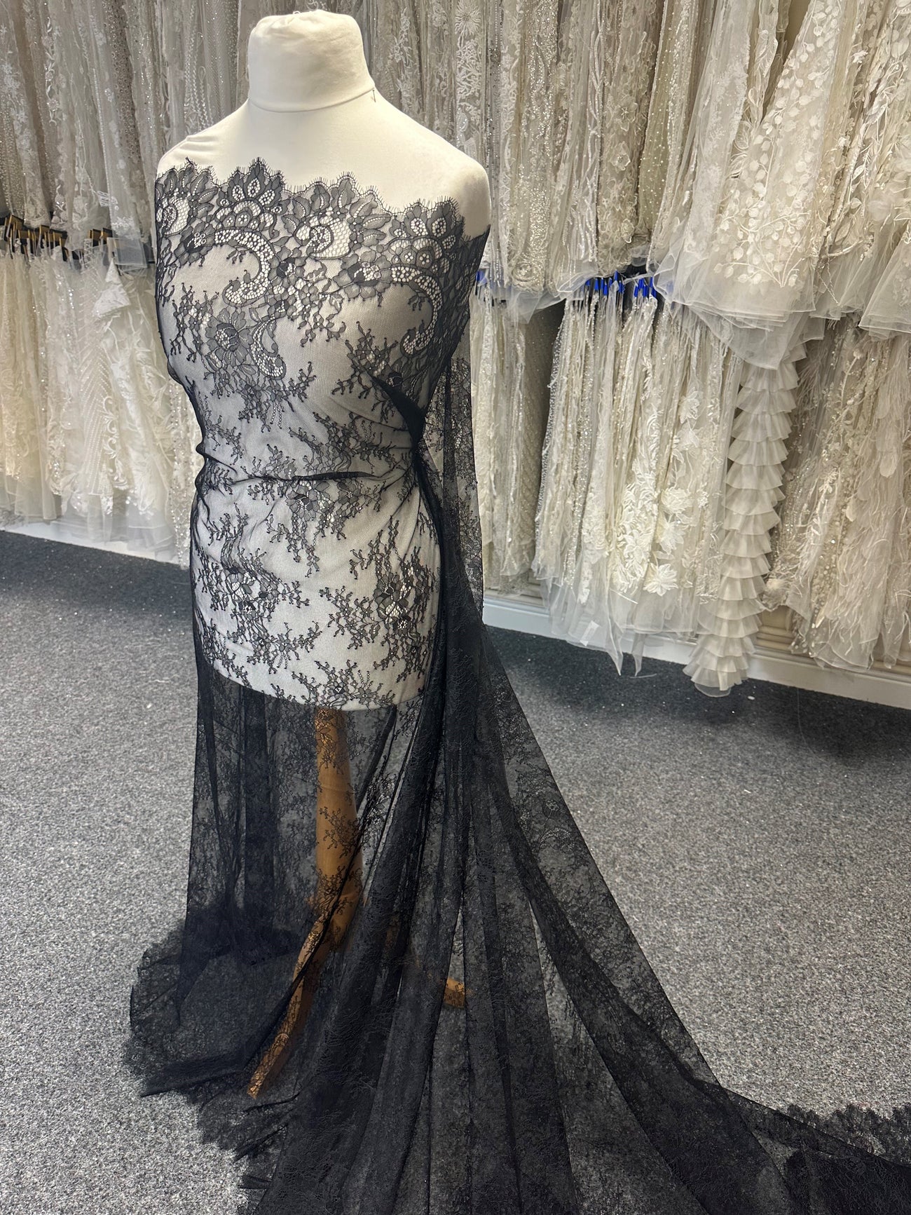 Black Raschel Lace Jayne