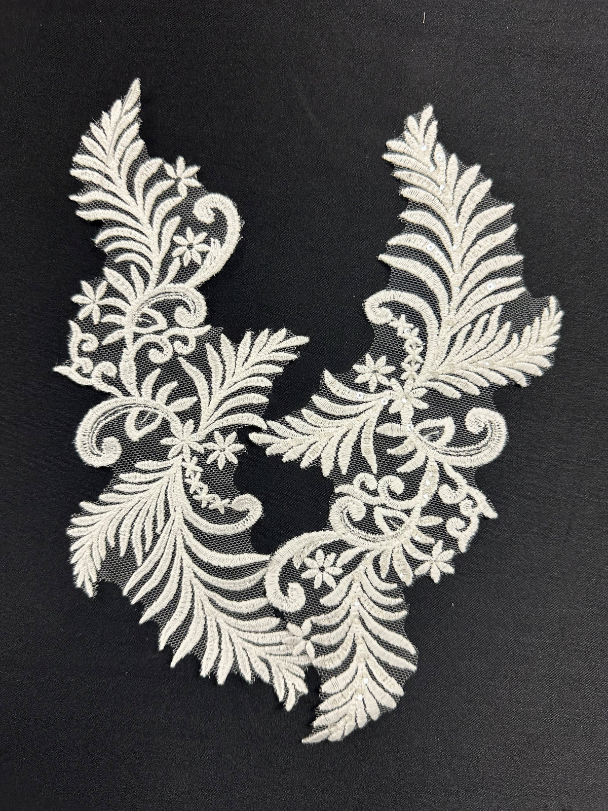 Ivory Embroidered Lace Appliques - Arron