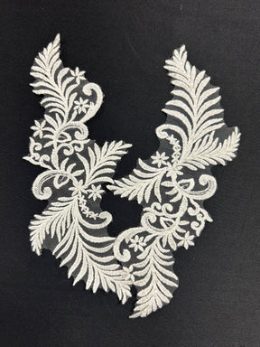 Ivory Embroidered Lace Appliques - Arron