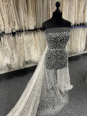 Ivory Embroidered Lace - Galileo
