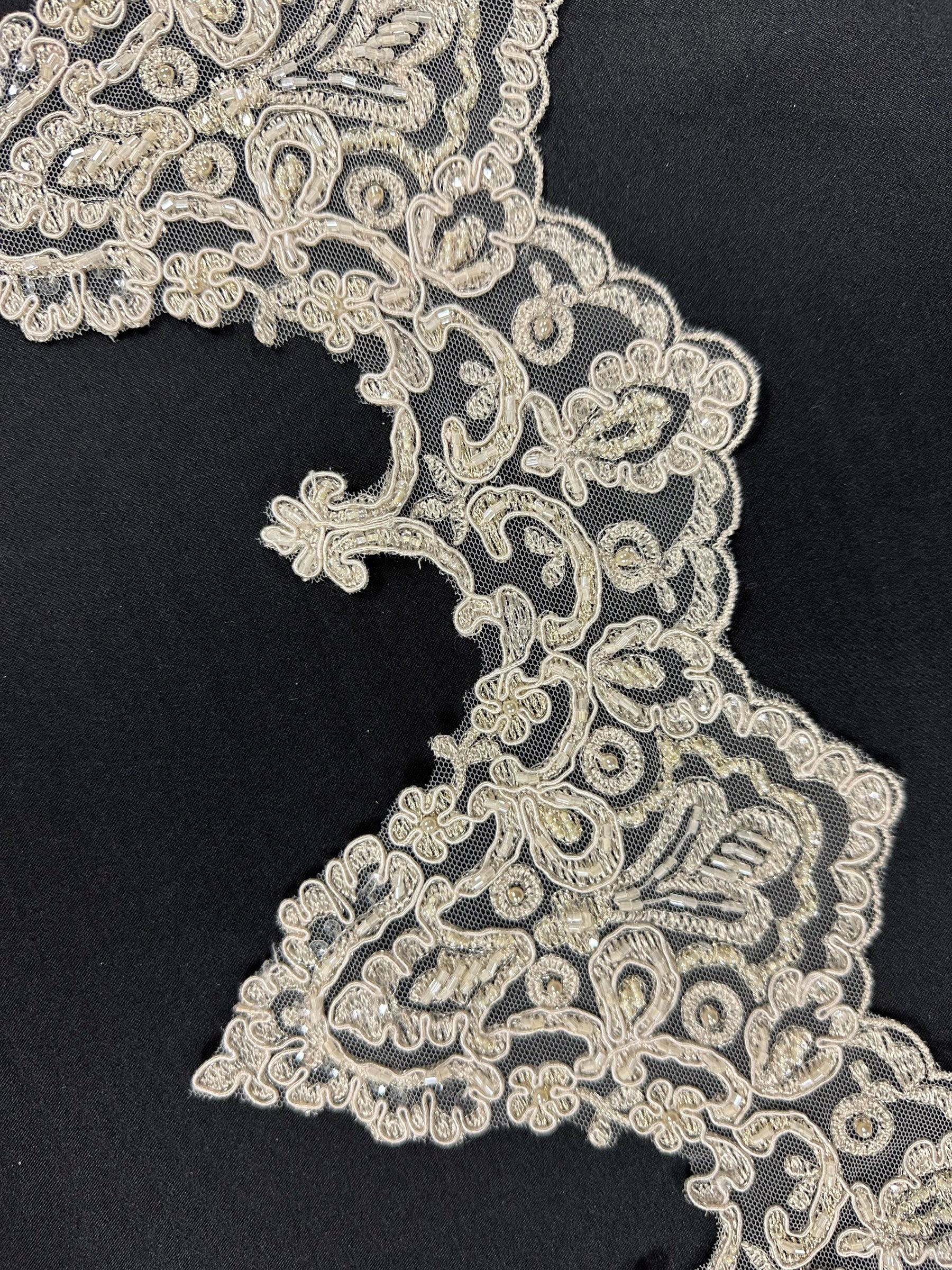 Cappuccino Beaded Lace Trim - Ziggurat
