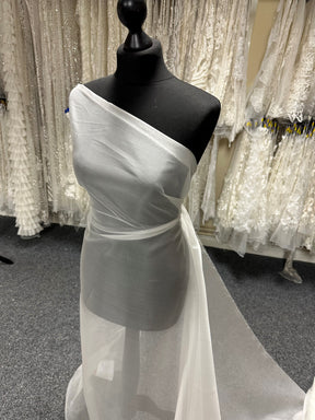 White Silk Satin Organza - P771