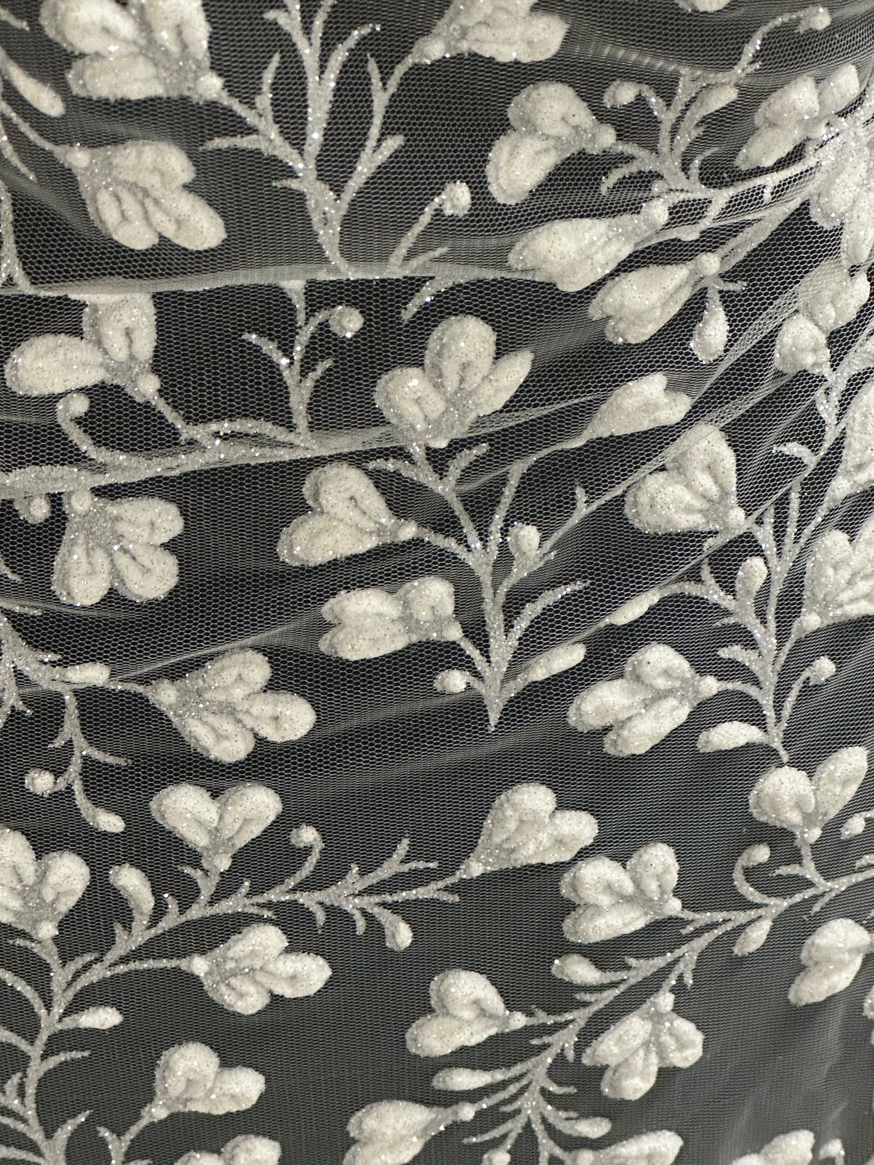 Ivory Glitter Puff Lace - Kinetic