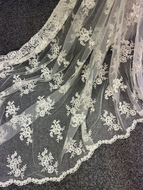 Ivory Unbeaded Corded Lace - Nightfall