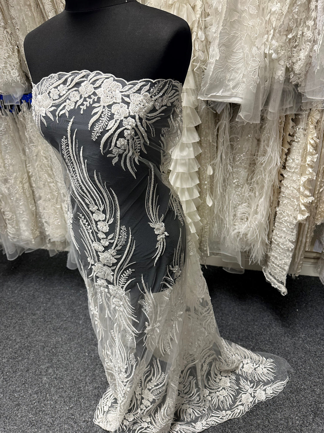 Ivory Beaded Lace Davignon