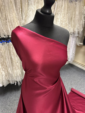 Claret Polyester Satin - Majestic