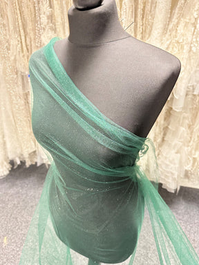 Green Glitter Tulle - Trumpet