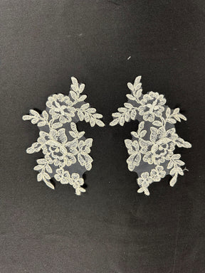 Ivory Corded Lace Appliques - AP 265 Unbeaded (CF)