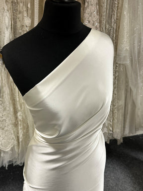 Ivory Silk Stretch Satin - Elasticity